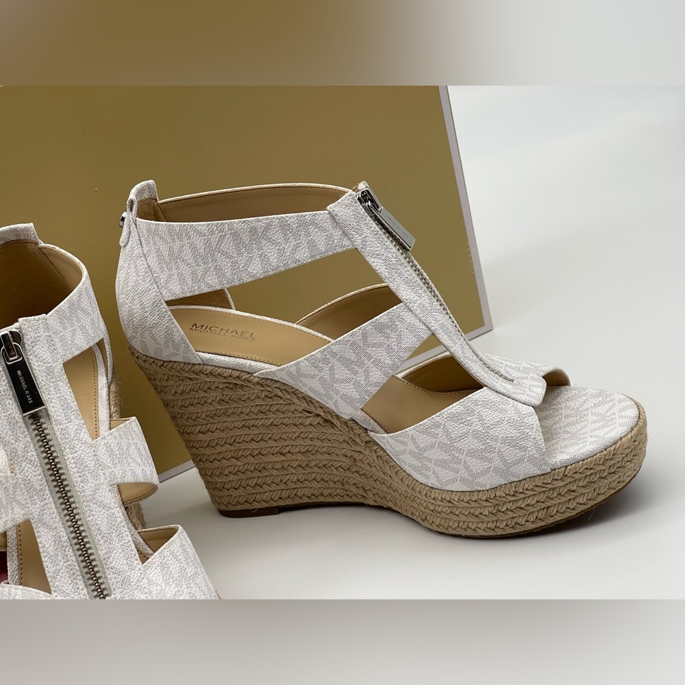 Michael Kors Women's Caged Espadrille Wedges Platform Sandals Shoes - Picture 1 of 16